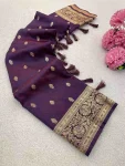 4NEW ARRIVAL BANARASI SILK ZARI WOVEN WORK SAREE WITH UNSTITCHED BLOUSE FESTIVE WEAR WHOLESALE PRICE ETHNIC GARMENT (16)