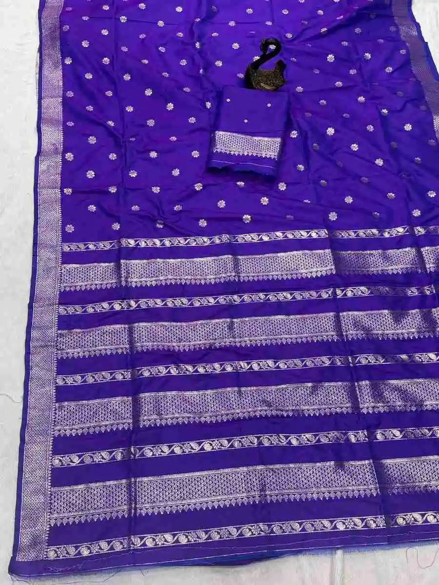 4NEW ARRIVAL BANARASI SILK ZARI WOVEN WORK SAREE WITH UNSTITCHED BLOUSE FESTIVE WEAR WHOLESALE PRICE ETHNIC GARMENT (24)