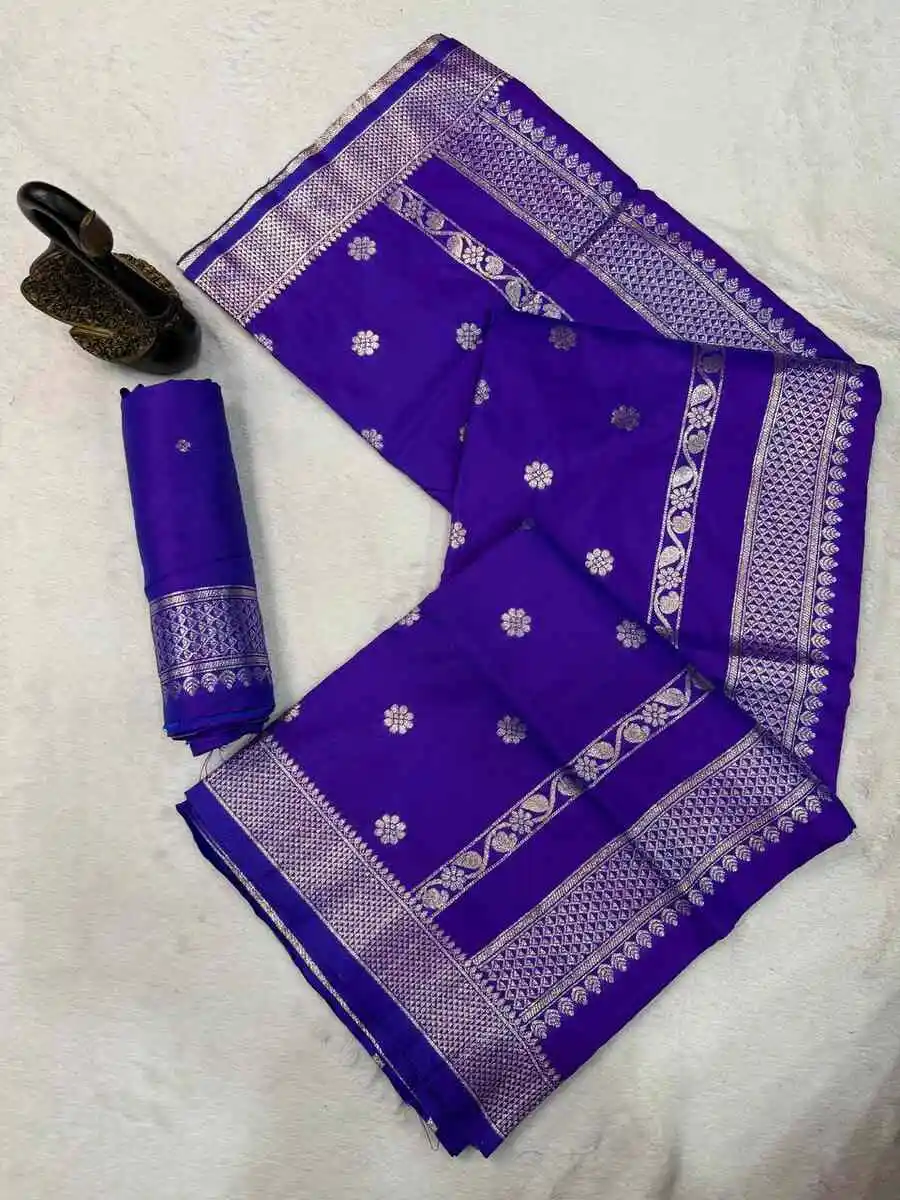 4NEW ARRIVAL BANARASI SILK ZARI WOVEN WORK SAREE WITH UNSTITCHED BLOUSE FESTIVE WEAR WHOLESALE PRICE ETHNIC GARMENT (25)