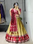 5MODERN KANCHIPURAM SILK ZARI WEAVING WITH CONTRAST BORDER AND SILVER-GOLDEN ZARI WORK LEHENGA CHOLI WITH DUPATTA FESTIVE WEAR WHOLESALE PRICE ETHNIC GARMENT (2).webp