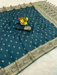 NEW ARRIVAL BANARASI SILK ZARI WOVEN WORK SAREE WITH UNSTITCHED BLOUSE MORPICH