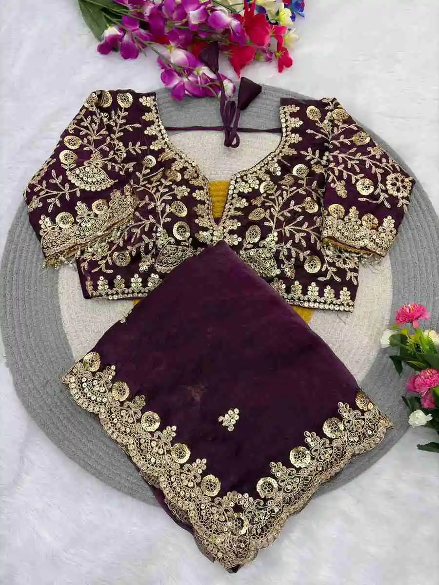 6DESIGNER FENDY SATIN SILK EMBROIDERY SEQUENCE & CODING WITH CUT WORK BORDER SAREE WITH STITCHED BLOUSE WEDDING WEAR WHOLESALE PRICE ETHNIC GARMENT (9).webp