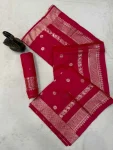 6NEW ARRIVAL BANARASI SILK ZARI WOVEN WORK SAREE WITH UNSTITCHED BLOUSE FESTIVE WEAR WHOLESALE PRICE ETHNIC GARMENT (22)