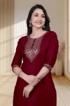 6RICH LOOK TESLA COTTON EMBROIDERY WORK ONLY KURTI DAILY WEAR WHOLESALE PRICE ETHNIC GARMENT (9)