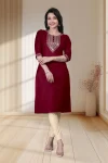 6RICH LOOK TESLA COTTON EMBROIDERY WORK ONLY KURTI DAILY WEAR WHOLESALE PRICE ETHNIC GARMENT (9)