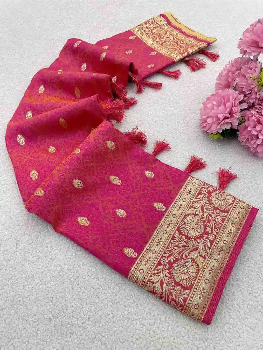 7NEW ARRIVAL BANARASI SILK ZARI WOVEN WORK SAREE WITH UNSTITCHED BLOUSE FESTIVE WEAR WHOLESALE PRICE ETHNIC GARMENT (12)