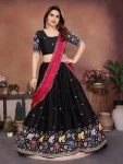 8DESIGNER GEORGETTE EMBROIDERY WORK LEHENGA CHOLI WITH DUPATTA WEDDING WEAR WHOLESALE PRICE ETHNIC GARMENT (3)