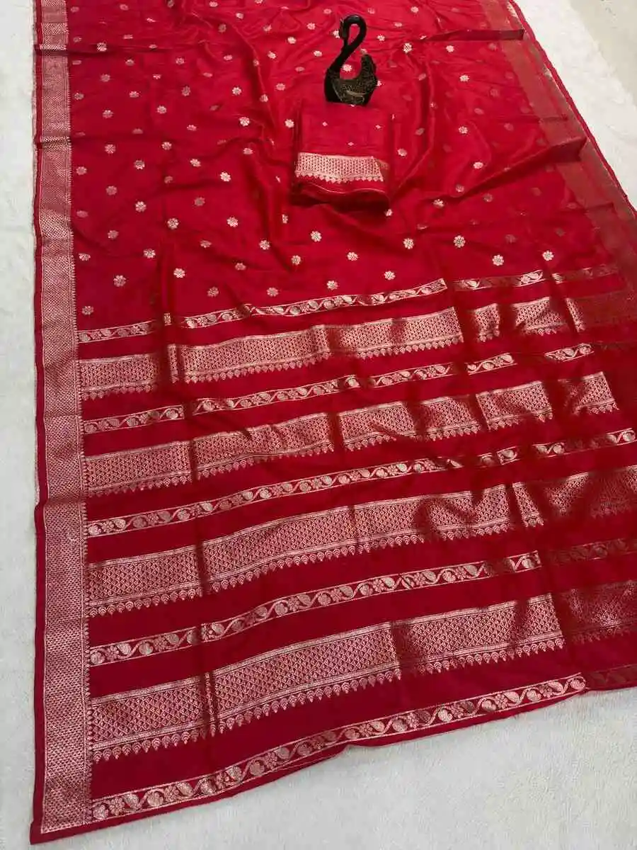 8NEW ARRIVAL BANARASI SILK ZARI WOVEN WORK SAREE WITH UNSTITCHED BLOUSE FESTIVE WEAR WHOLESALE PRICE ETHNIC GARMENT (16)