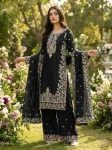 9DESIGNER GMY SILK EMBROIDERY SEQUENCE WORK TOP PALAZZO WITH DUPATTA WEDDING WEAR WHOLESALE PRICE ETHNIC GARMENT (17)