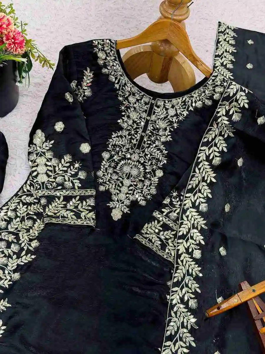 9DESIGNER GMY SILK EMBROIDERY SEQUENCE WORK TOP PALAZZO WITH DUPATTA WEDDING WEAR WHOLESALE PRICE ETHNIC GARMENT (22)
