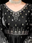 DESIGNER AMERICAN SILK THREAD WITH SEQUENCE WORK GOWN BOTTOM WITH DUPATTA WEDDING WEAR WHOLESALE PRICE ETHNIC GARMENT (2)