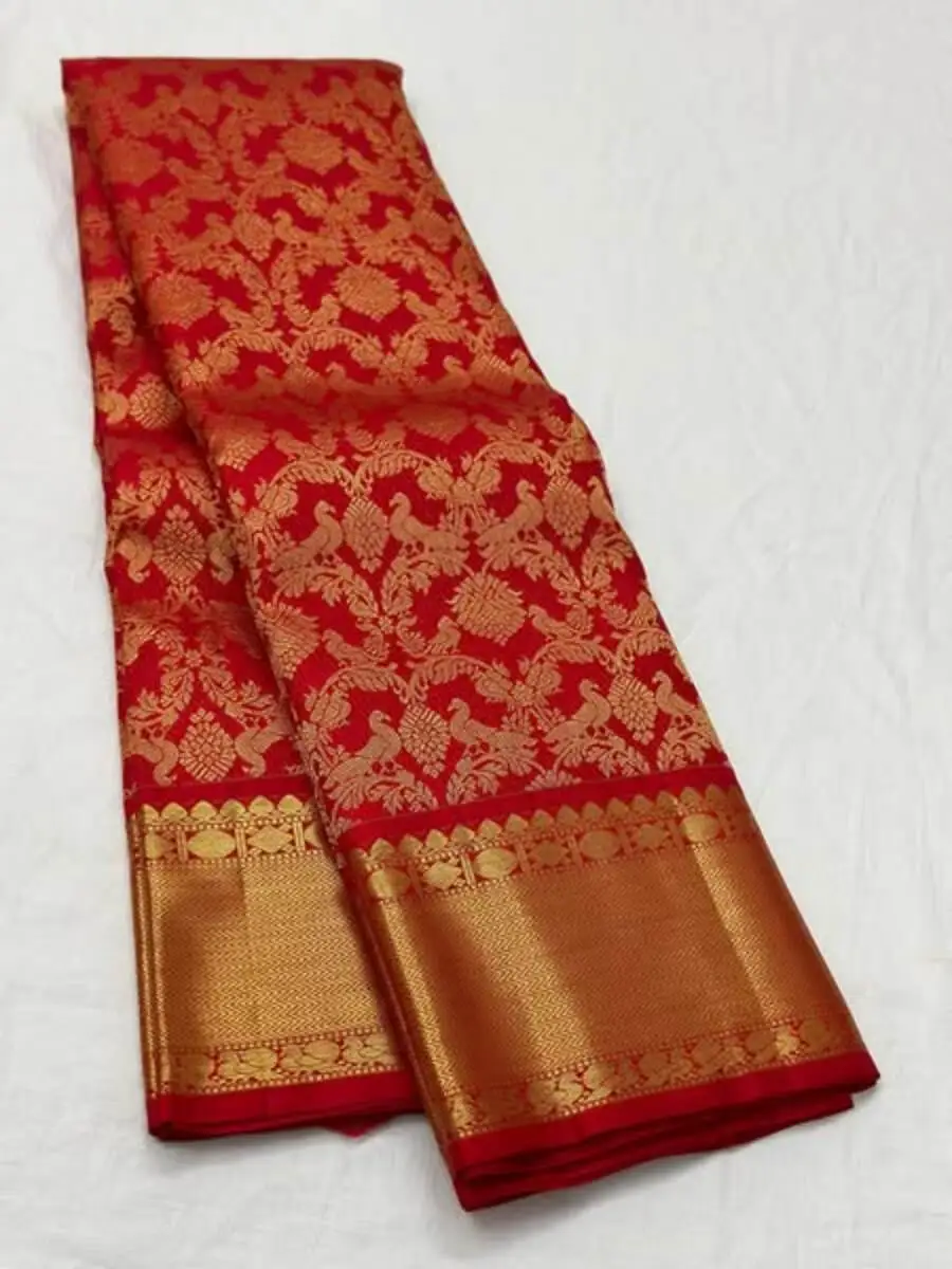 DESIGNER BANARASI SILK WEAVING WORK SAREE WITH UNSTITCHED BLOUSE FESTIVE WEAR WHOLESALE PRICE ETHNIC GARMENT (2)