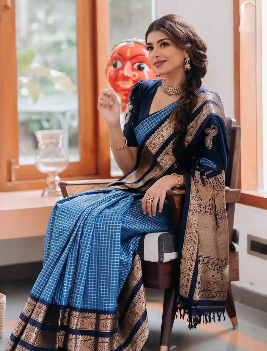 DESIGNER BANARASI SILK WEAVING WORK SAREE WITH UNSTITCHED BLOUSE FESTIVE WEAR WHOLESALE PRICE ETHNIC GARMENT (4)