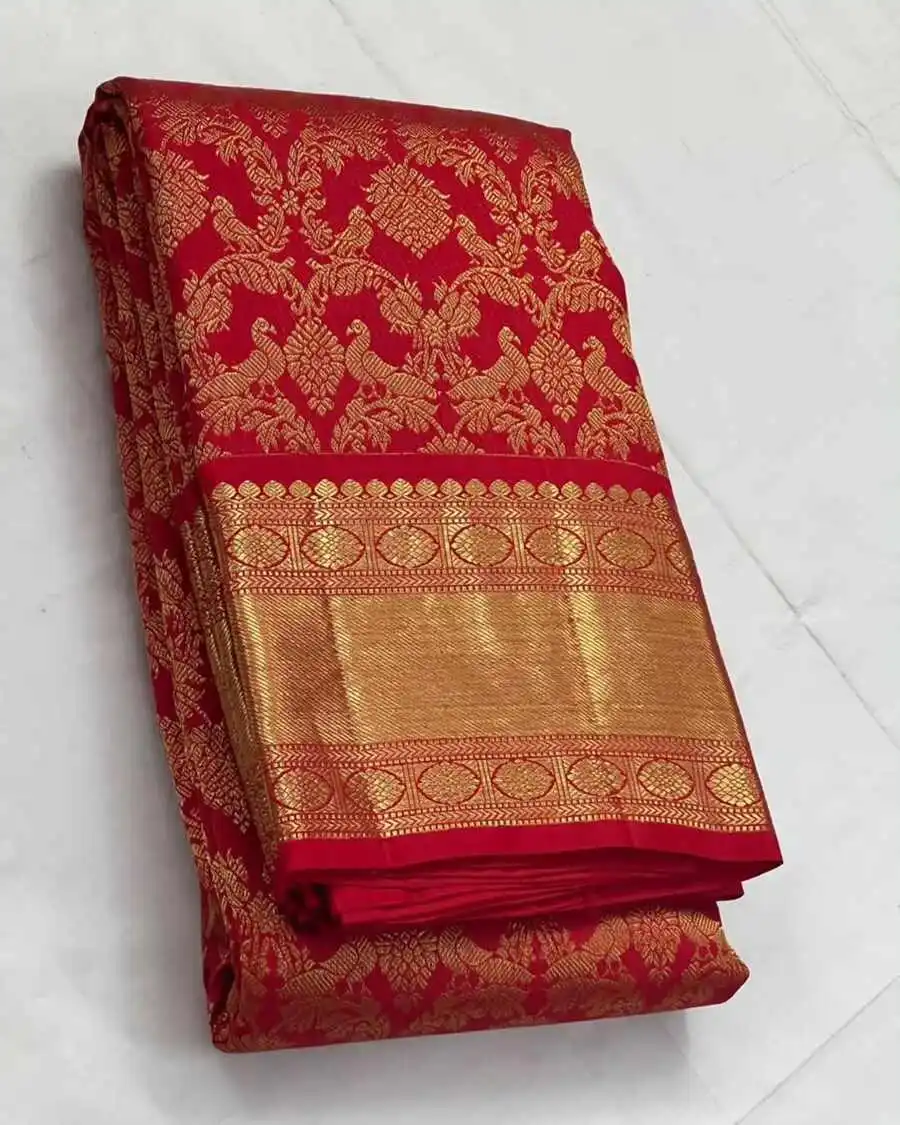 DESIGNER BANARASI SILK WEAVING WORK SAREE WITH UNSTITCHED BLOUSE FESTIVE WEAR WHOLESALE PRICE ETHNIC GARMENT (4)