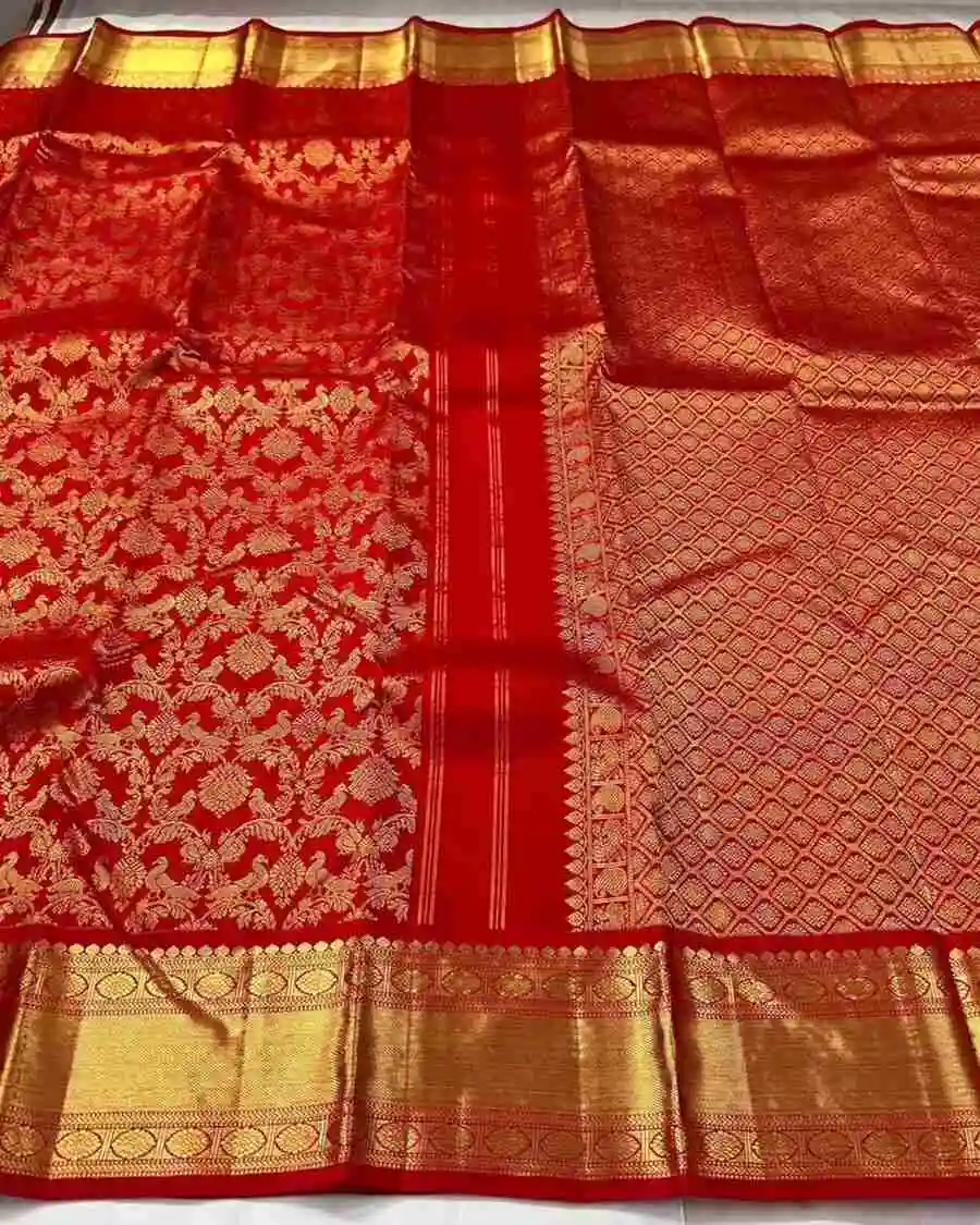 DESIGNER BANARASI SILK WEAVING WORK SAREE WITH UNSTITCHED BLOUSE FESTIVE WEAR WHOLESALE PRICE ETHNIC GARMENT (6)