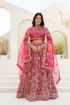 DESIGNER BUTTERFLY NET SEQUENCE AND CODING EMBROIDERY WORK LEHENGA CHOLI WITH DUPATTA WEDDING WEAR WHOLESALE PRICE ETHNIC GARMENT (15)