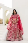DESIGNER BUTTERFLY NET SEQUENCE AND CODING EMBROIDERY WORK LEHENGA CHOLI WITH DUPATTA WEDDING WEAR WHOLESALE PRICE ETHNIC GARMENT (15)