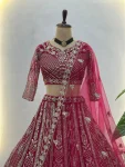 DESIGNER BUTTERFLY NET SEQUENCE AND CODING EMBROIDERY WORK LEHENGA CHOLI WITH DUPATTA WEDDING WEAR WHOLESALE PRICE ETHNIC GARMENT (15)
