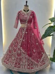 DESIGNER BUTTERFLY NET SEQUENCE AND CODING EMBROIDERY WORK LEHENGA CHOLI WITH DUPATTA WEDDING WEAR WHOLESALE PRICE ETHNIC GARMENT (15)