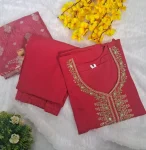 DESIGNER CHANDERI SILK EMBROIDERY BEADS WORK TOP BOTTOM WITH DUPATTA FESTIVE WEAR WHOLESALE PRICE ETHNIC GARMENT (7)