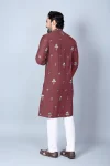 DESIGNER CHANDERI SILK EMBROIDERY SEQUENCE WORK MEN’S KURTA PAYJAMA FESTIVE WEAR WHOLESALE PRICE ETHNIC GARMENT (13)