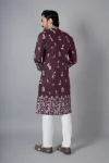 DESIGNER CHANDERI SILK EMBROIDERY SEQUENCE WORK MEN’S KURTA PAYJAMAN WEDDING WEAR WHOLESALE PRICE ETHNIC GARMENT (3)