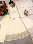 DESIGNER CHINON SILK EMBROIDERY SEQUENCE CODING DORI WORK GOWN BOTTOM WITH DUPATTA WEDDING WEAR WHOLESALE PRICE ETHNIC GARMENT (3)