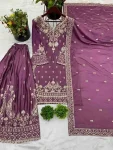 DESIGNER CHINON SILK EMBROIDERY SEQUENCE WORK TOP PALAZZO WITH DUPATTA FESTIVE WEAR WHOLESALE PRICE ETHNIC GARMENT (9)