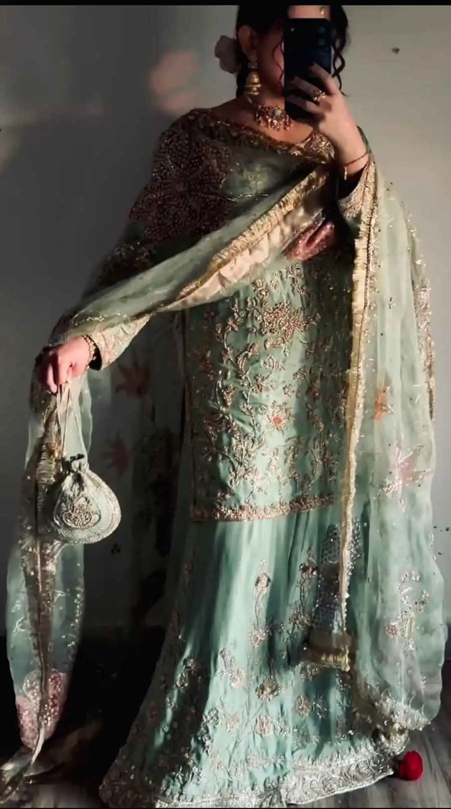 DESIGNER CHINON SILK EMBROIDERY SEQUENCE WORK TOP PALAZZO WITH DUPATTA WEDDING WEAR WHOLESALE PRICE ETHNIC GARMENT (3)