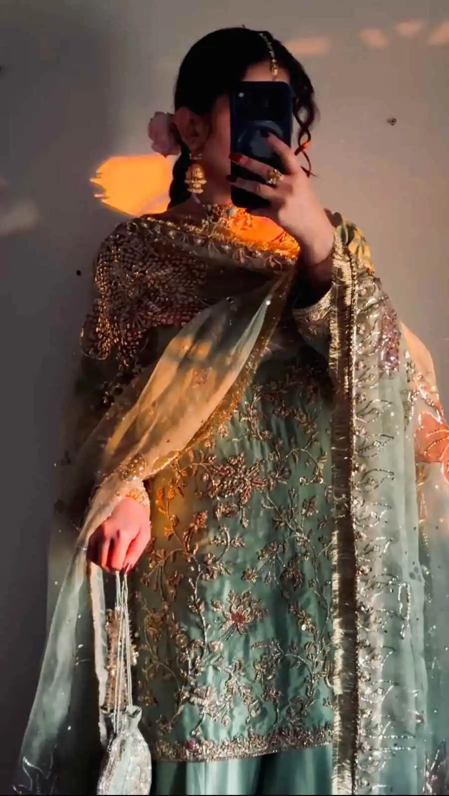 DESIGNER CHINON SILK EMBROIDERY SEQUENCE WORK TOP PALAZZO WITH DUPATTA WEDDING WEAR WHOLESALE PRICE ETHNIC GARMENT (4)