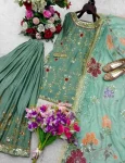 DESIGNER CHINON SILK EMBROIDERY SEQUENCE WORK TOP PALAZZO WITH DUPATTA WEDDING WEAR WHOLESALE PRICE ETHNIC GARMENT (3)