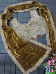 DESIGNER FENDY SATIN EMBROIDERY SEQUENCE WORK READY TO WEAR SAREE WITH STITCHED BLOUSE PARTY WEAR WHOLESALE PRICE ETHNIC GARMENT (9)