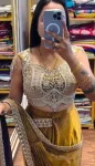 DESIGNER FENDY SATIN EMBROIDERY SEQUENCE WORK READY TO WEAR SAREE WITH STITCHED BLOUSE PARTY WEAR WHOLESALE PRICE ETHNIC GARMENT (9)