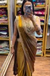 DESIGNER FENDY SATIN EMBROIDERY SEQUENCE WORK READY TO WEAR SAREE WITH STITCHED BLOUSE PARTY WEAR WHOLESALE PRICE ETHNIC GARMENT (9)