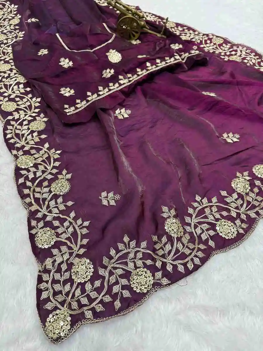 DESIGNER FENDY SATIN EMBROIDERY WORK AND MULTI THREAD WORK WITH ARC CUT WORK BORDER SAREE WITH UNSTITCHED BLOUSE WEDDING WEAR WHOLESALE PRICE ETHNIC GARMENT (10).jpg.webp