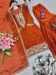 DESIGNER FENDY SILK EMBROIDERY SEQUENCE WORK TOP SHARARA WITH DUPATTA FESTIVE WEAR WHOLESALE PRICE ETHNIC GARMENT (6)