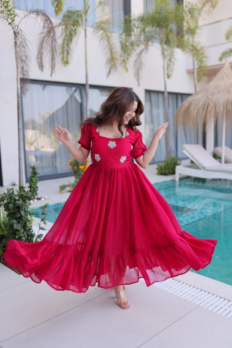 DESIGNER GEORGETTE BEADS EMBROIDERY WORK GOWN FESTIVE WEAR WHOLESALE PRICE ETHNIC GARMENT (9)