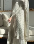 DESIGNER GEORGETTE EMBROIDERY SEQUENCE WORK TOP PALAZZO WITH DUPATTA WHITE