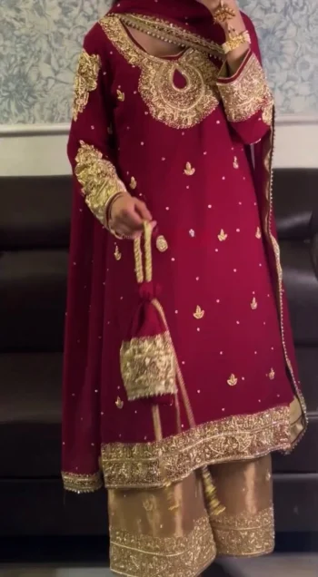 DESIGNER GEORGETTE EMBROIDERY SEQUENCE WORK TOP PALAZZO WITH DUPATTA PINK