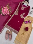 DESIGNER GEORGETTE EMBROIDERY SEQUENCE WORK TOP PALAZZO WITH DUPATTA FESTIVE WEAR WHOLESALE PRICE ETHNIC GARMENT (5)