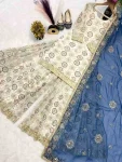 DESIGNER GEORGETTE EMBROIDERY SEQUENCE WORK TOP PALAZZO WITH DUPATTA WEDDING WEAR WHOLESALE PRICE ETHNIC GARMENT (3)