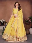 DESIGNER GEORGETTE EMBROIDERY WORK LEHENGA CHOLI WITH DUPATTA YELLOW