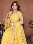 DESIGNER GEORGETTE EMBROIDERY WORK LEHENGA CHOLI WITH DUPATTA WEDDING WEAR WHOLESALE PRICE ETHNIC GARMENT (11)