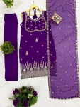 DESIGNER GEORGETTE EMBROIDERY WORK TOP BOTTOM WITH DUPATTA FESTIVE WEAR WHOLESALE PRICE ETHNIC GARMENT (9)