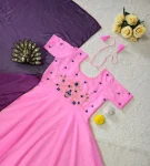 DESIGNER GEORGETTE HAND WORK GOWN WITH DUPATTA FESTIVE WEAR WHOLESALE PRICE ETHNIC GARMENT (2)