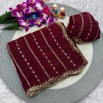 DESIGNER GEORGETTE SEQUENCE EMBROIDERY WORK WEDDING WEAR WHOLESALE PRICE ETHNIC GARMENT (11)