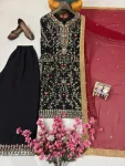 DESIGNER GEORGETTE THREAD, SEQUENCE & ZARI EMBROIDERY WITH PEARL WORK TOP PALAZZO WITH DUPATTA FESTIVE WEAR WHOLESALE PRICE ETHNIC GARMENT (10)