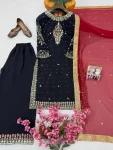 DESIGNER GEORGETTE THREAD, SEQUENCE & ZARI EMBROIDERY WITH PEARL WORK TOP PALAZZO WITH DUPATTA FESTIVE WEAR WHOLESALE PRICE ETHNIC GARMENT (10)