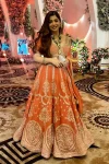 DESIGNER GEORGETTE THREAD WITH SEQUENCE WORK LEHENGA CHOLI WITH DUPATTA ORANGE