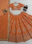 DESIGNER GEORGETTE THREAD WITH SEQUENCE WORK LEHENGA CHOLI WITH DUPATTA WEDDING WEAR WHOLESALE PRICE ETHNIC GARMENT (1)